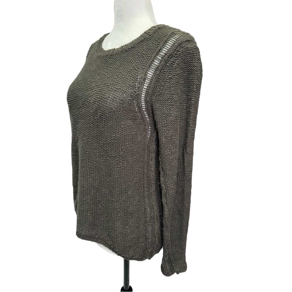 LINE Green Cotton/Linen Pullover Crew Neck Sweater Size S